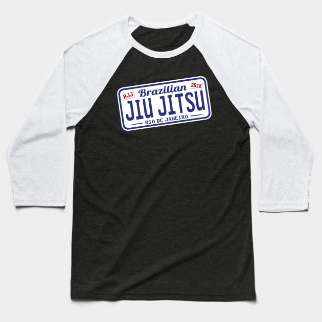 BRAZILIAN JIU JITSU - FUNNY JIU JITSU LICENSE PLATE Baseball T-Shirt by Tshirt Samurai